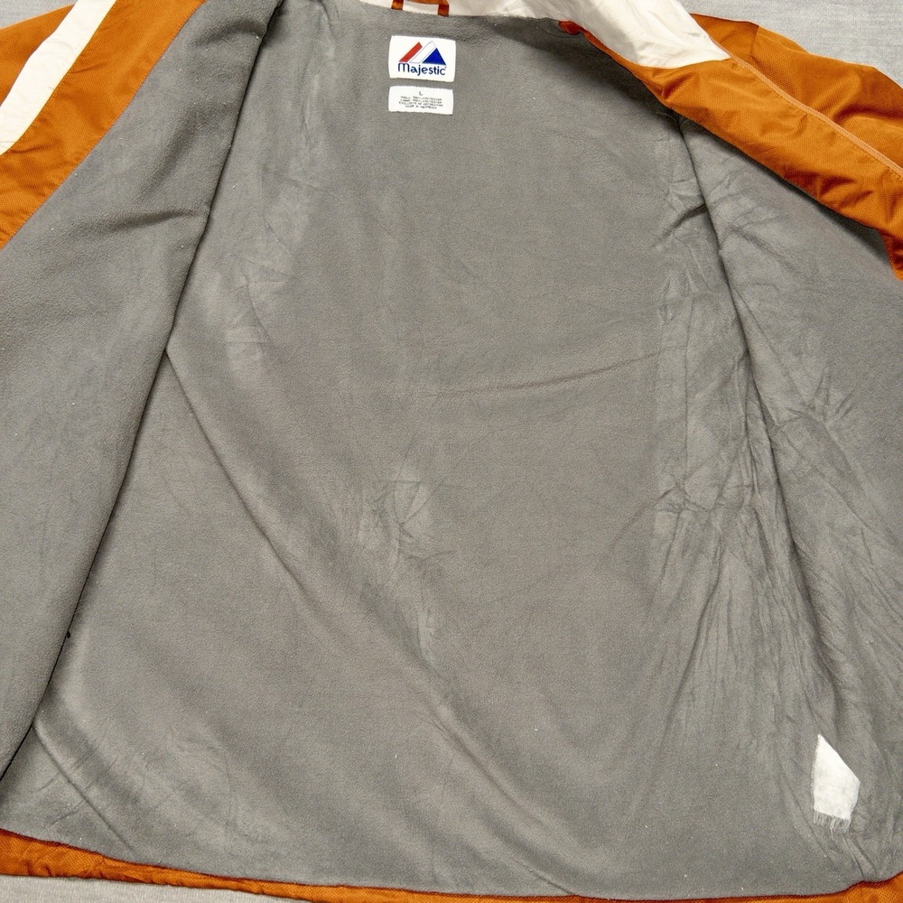 Majestic Texas Longhorns Fleece Lined All Weather Full Zip Jacket Mens Large - Picture 5 of 9